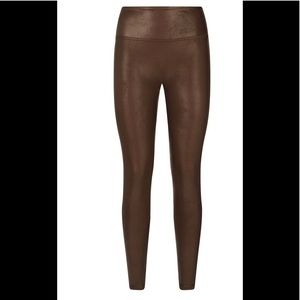 Spanx bronze faux leather leggings